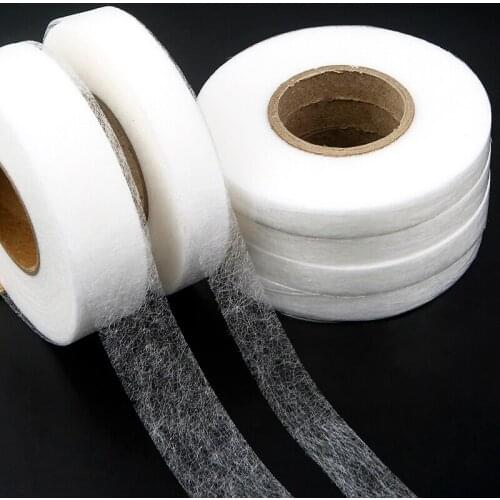 75yards Polyster Nylon Reticularis Adhesive Fastener Tape Hot-fix Double Faced with Release Paper for Fabric Iron On hot melt