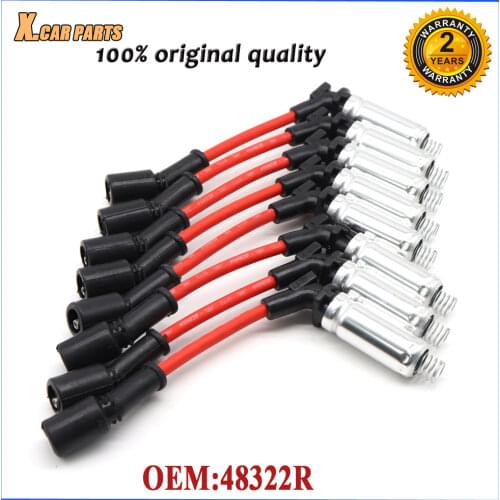 8pcs/lot 48322R Ignition Spark Plug Wire Kit Set Cable For Chevrolet Avalanche GMC Envoy Yukon XL Pontiac Grand Prix GTO Hummer