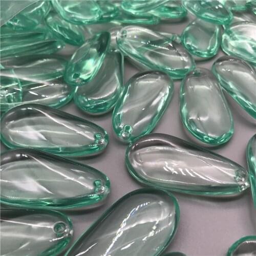 Lighting Accessories 23x46mm Glossy Button Pattern Pendant Acrylic Transparent Beads charms for bracelets
