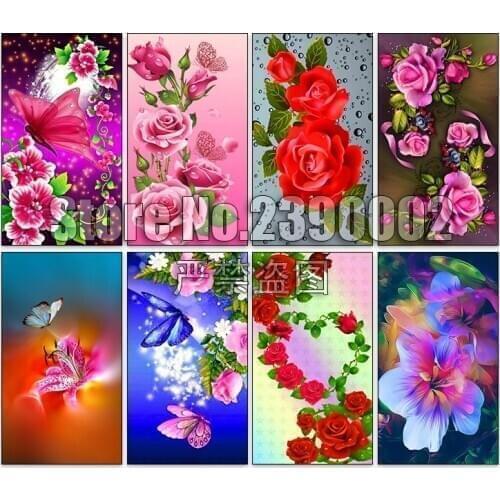 5D Diy Diamond Painting,butterfly,Flowers,Diamond Embroidery,Full,Cross Stitch,Needlework,Rhinestone,Mosaic,Home Decor,Gift