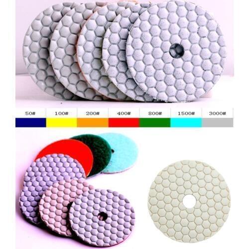 10pcs/carton by grit 3 inch 80mm diamond dry polishing pads for dry and wet polishing stone and concrete