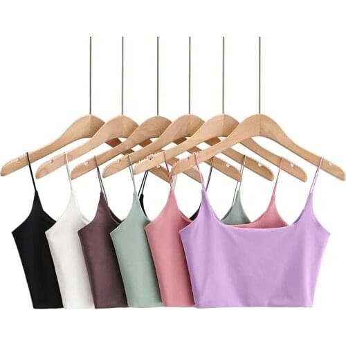 DOUJILI Summer Sleeveless Backless Short Tops High Quality White Pink Purple Black Green Sexy Camisole Women Tops