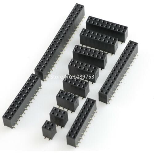 10pcs SMT 2.54mm Double Row Female Breakaway PCB Board Pin Header socket Connector 2.54 Pinheader 4 6 8 10 14 16 20 24 30 40Pin