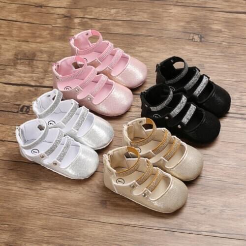0-18M Toddler Baby Girl Breathable Anti-Slip Shoes Sneakers Princess Toddler Soft Soled First Walkers
