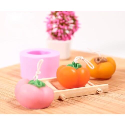3D Food Grade Silicone Persimmon Candle Mold DIY Art Craft Fondant Chocolate Candy Mold Supplies Handmade Soap Jelly Gypsum Mold