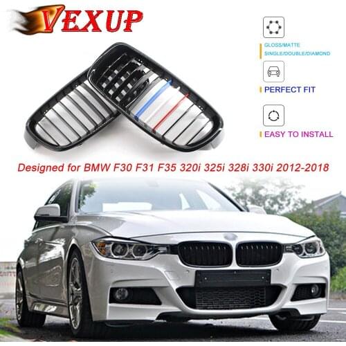 Sporty Style Glossy Black Single Slat Front Kidney Grille Grill For BMW 3 Series F30 F31 F35 320i 325i 328i 330i 2012-2018