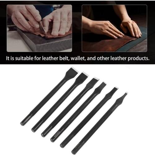 Leather Craft Tool Straight Punch Hole Set with 3/5/6/8/10/12mm Leather Slot Punch for Wallet Photo Card Leather Craft, 1-6 pcs
