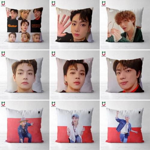 Kpop Cushion Kpop Pillowcase Butter Version 9 JK SUGA JINMIN JIN V Cushion Cover Square Poszewka 40x40CM 45x45CM