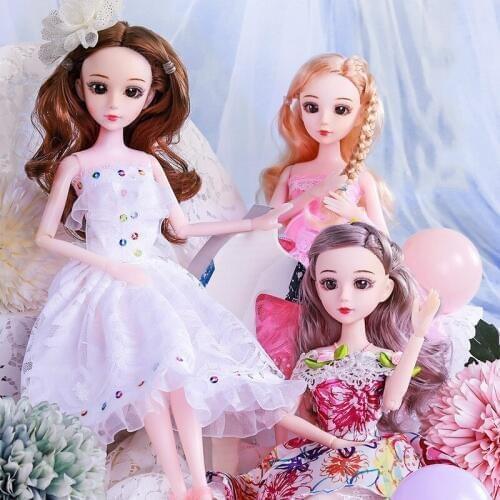 40 Cm 13 Movable Joints White Skin Bjd Dolls Princess Dress Girl Toys 3D Eyes Clothes Shoes Accessories BJD Doll Toy For Girls