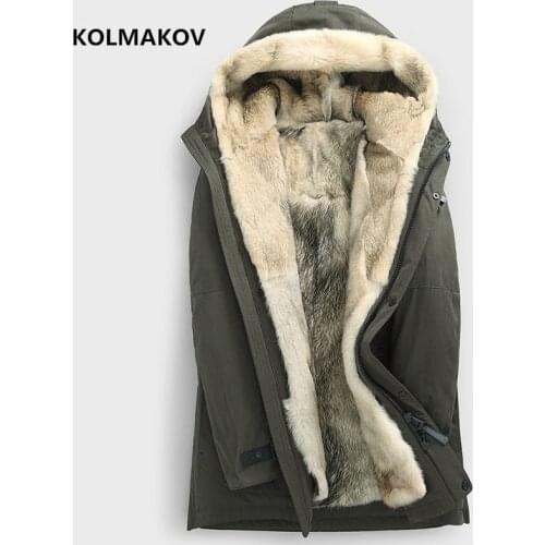 2021 winter high quality warm wolf fur linner hooded jackets men,mens wolf linner parkas liner detachable coat,full size M-5XL