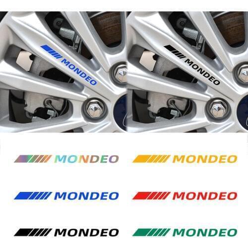 4pcs Car Rims Wheel Stickers Night vision reflective decorative stickers for Ford Mondeo mk3 mk4 mk5 Car Accessories