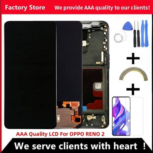 Support Fingerprint AMOLED For OPPO RENO 2 LCD Display Screen For OPPO RENO 2 LCD Display Screen Assembly 2340*1080 Resolution