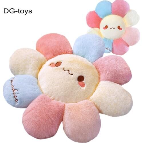 Cute Smile Face Rainbow Sunflower Chair Pillow Stuffed Donuts Seat Cushion Baby Floor Game Mat Fkuffy Hair Flower Pillow Girl