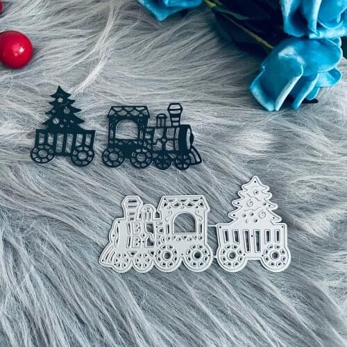 Train truck with christmas tree Metal Cutting Dies DIY Scrapbook Paper Cards Embossed Decorative Craft Die Cut handmade craft