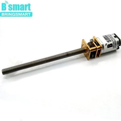 Bringsmart M4 55mm Threaded Shaft DC Gear Motor 3V 6V 12V 15/30/50/60/100/200/300/500/1000rpm Mini Electric Screw Reducer N20