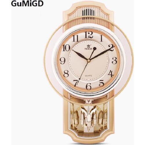 Luxury swing program-controlled 16 music alarm clock living room silent pendulum clock