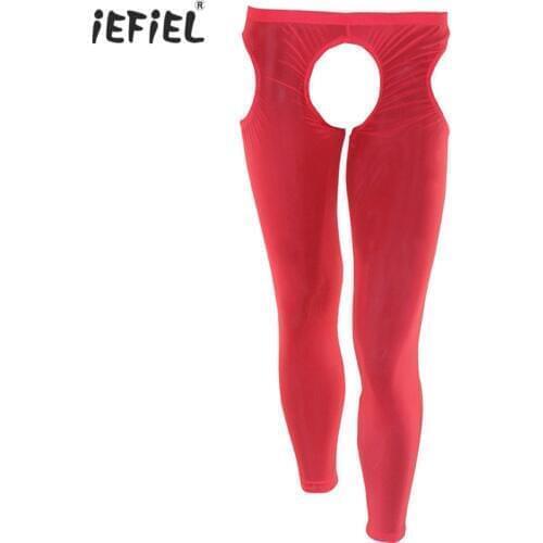 Sexy Mens Mesh Sheer Mesh Stretchy Catsuit Underwear Open Crotch Pants See Through Gay Fetish Men Exotic Pants Leggings Trousers