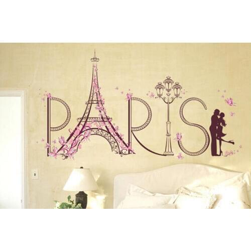 Removable Paris Eiffel Tower Love Wall Sticker Art Vinyl Home Decal Murals Decor