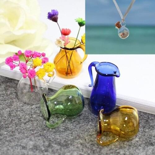Mini Cute Glass Vase Terrarium Creative Hydroponic Plant DIY Necklace Pendant Glass Bottle Flower Vase Container Home Decoration