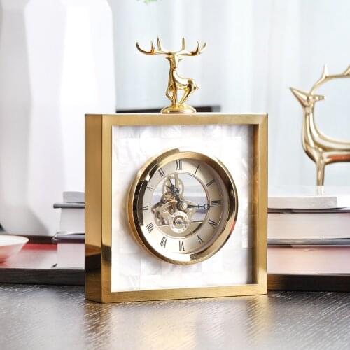 Modern Nordic Table Clock Metal Mute Luxury Minimalist Deer Office Digital Desk Clock Reloj Despertador Home Decor Clock DA60ZZ