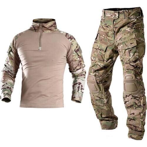 Military Uniform Airsoft Tactical Combat Shirt Us Army Clothing Tatico Tops Multicam Camouflage Hunting Fishing Pants Elbow/Knee