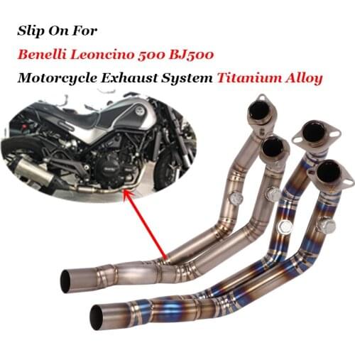 Slip On For Benelli Leoncino 500 BJ500 Motorcycle Exhaust System Modified Escape Titanium Alloy Front Middle Link Pipe
