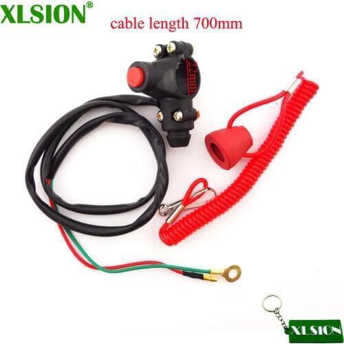 XLSION Engine Kill Stop Tether Closed Safety Switch Push Button For Pocket Bike Dirt Bike ATV Quad TRX Mini Moto Motorcycle