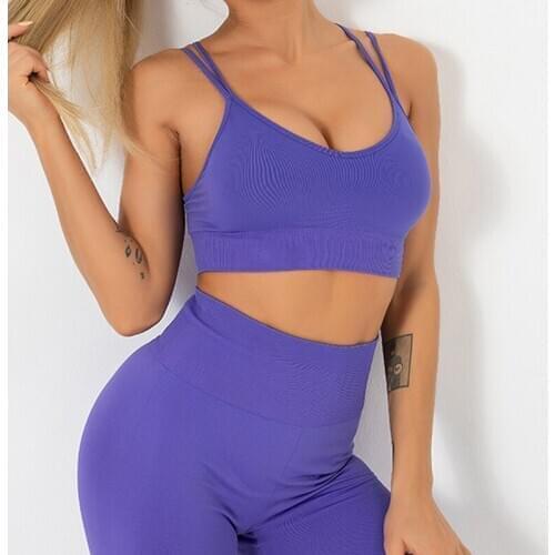 Women Seamless Yoga Sets Fitness Sports Suits Gym Clothes Spaghetti Bra Running Leggings Hot 2 Pcs/Set Workout Set Shorts