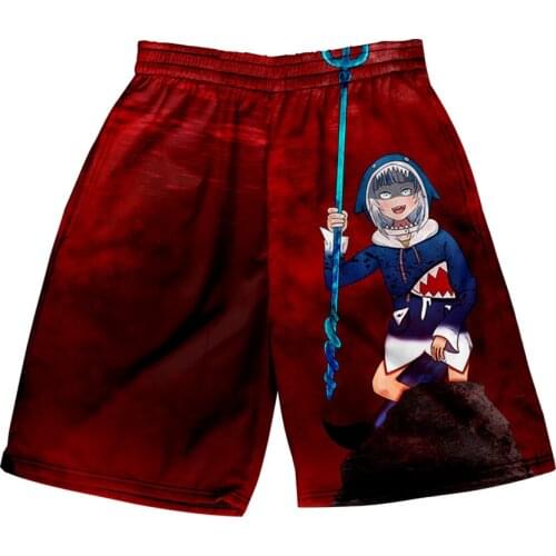 Anime Gawr Gura 3D Print Summer Women Men Elastic Waist Japan Streetwear Shorts Casual Streetwear Beach Shorts Kawaii Y2K Pants