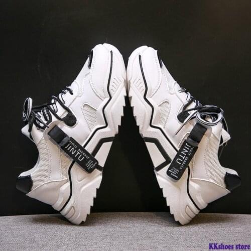 Womens Chunky Sneakers Fashion Women Platform Shoes Lace Up Vulcanize Shoes Womens Female Trainers Dad Shoes