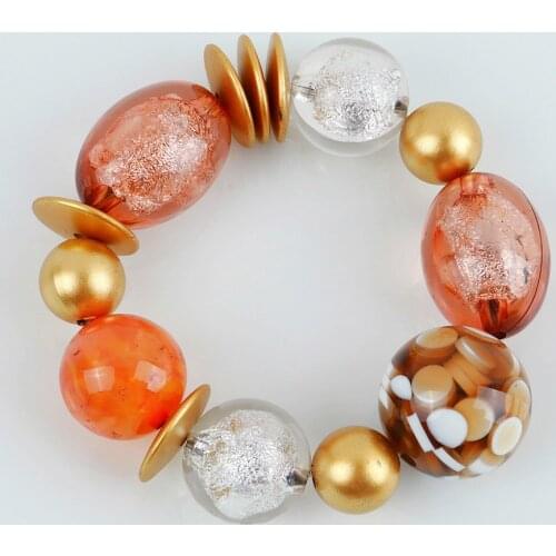 New Geometric Big Acrylic Beads Bracelets For Women Statement Resin Beaded Elastic Bracelet Pulseira Feminina Bangles Jewelry