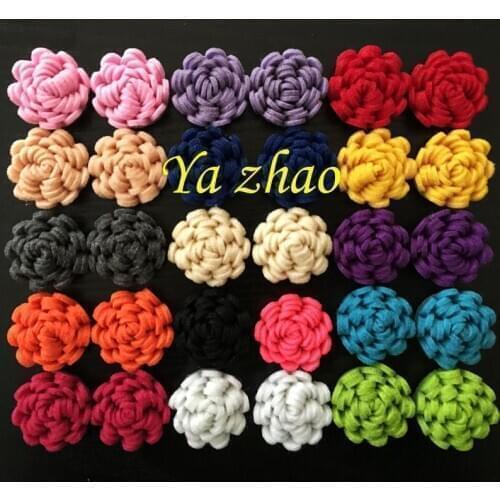 1" Mini Felt Fabric rolled puff, Felt Hair Flower,Headbands Flower 100pcs/lot Mix 16 color Free shipping