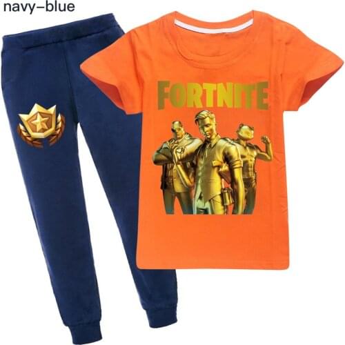 Fortnite Children Print T-shirt + Pants 2PCS Kids Fashion Boys Girls Style Kids Boutique Clothing