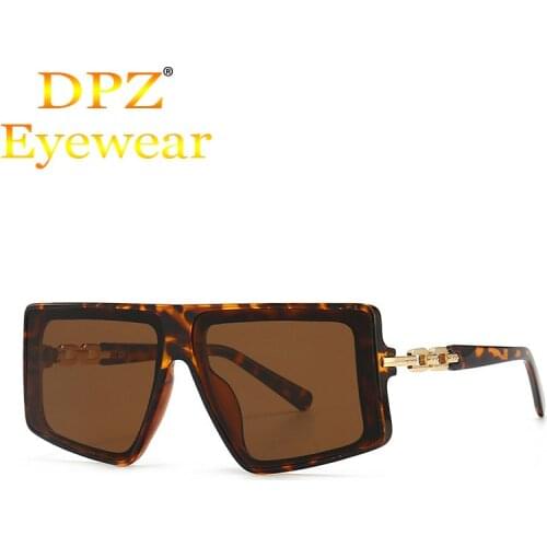 2021 Fashion Luxury Men Modern Flat Top Oversized Vintage Sunglasses For Women Gradient Brand Design Sun Glasses Oculos De Sol