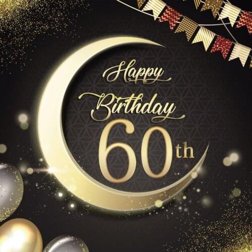 30th 40th 50th 60th Adult Birthday Golden Moon Backgrounds Photo Glitter Bokeh Party Banner Cake Table Decor Backdrops Customize