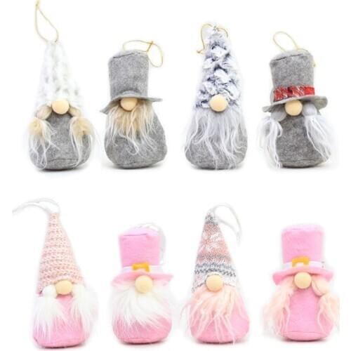 4pcs/set Christmas Elf Swedish Gnome Santa Doll Ornaments Hanging Tree Fireplace