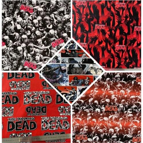 50x110cm horror zombie dead skeleton Fabric 100% Cotton Fabric Patchwork Sewing Material Diy Halloween costume decoration