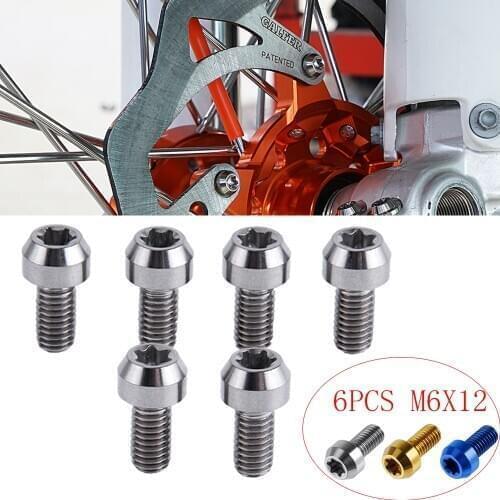 6PCS M8 12mm Disc Brake Hex Socket Fasteners Screws For KTM Husqvarna Husaberg 125-530 200 250 300 SX SXF XC XC-F EXC EXC-F XCW