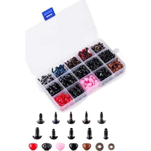 752 Safety Eyes and Noses with Washers, Colorful Plastic Safety Eyes and Noses I