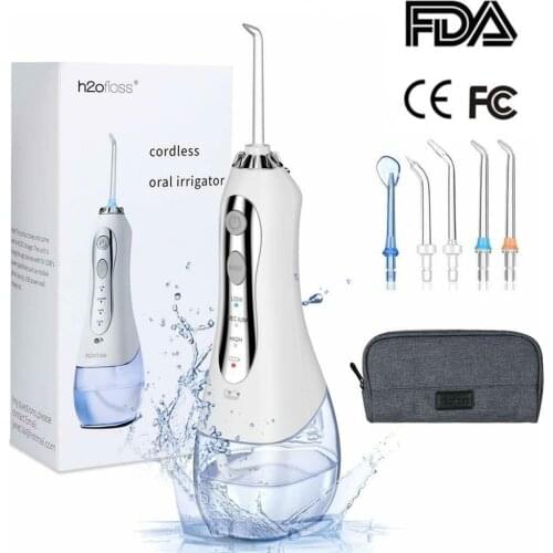 Cordless Oral Irrigator Dental Water Jet Flosser USB Rechargeable Tank Portable Waterproof Irrigator Dental Teeth Cleaner 300ml