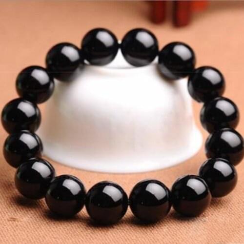 6-16mm Black Tourmaline Bracelet Natural Stone Beaded Handmade Bracelet for Men Women Jewelry Bracelet Energy Gem Stone Gifts