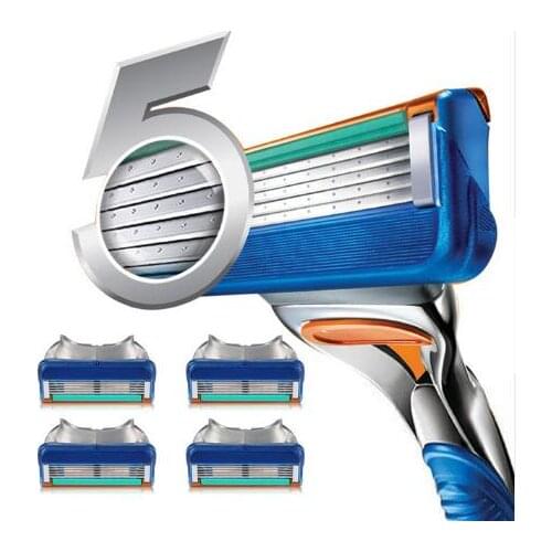 4pcs/lot Razor Blade For Men Face Care 5Layers Shaving Cassette Stainless Steel Safety Blades Suit Gillettee Fusione