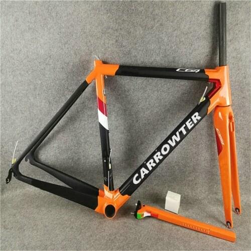 Carrowter C64 Orange Frame Glossy Matte MIx Bicycle Carbon Fiber Road Bike Frameset