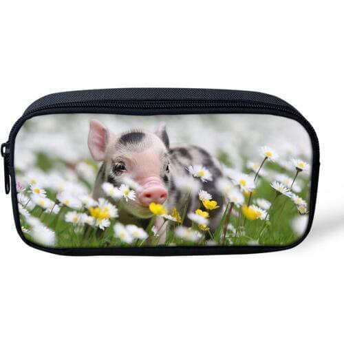 HaoYun Kids Pencil Case Flower The Little Pig Prints Students Stationery Box Kawaii Animal School Pen Bags Womens Beautician
