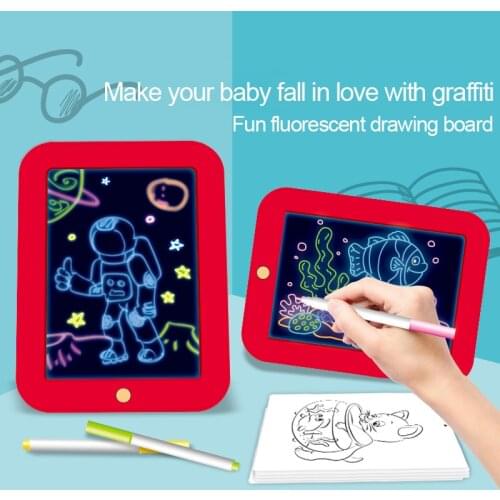 Kids Magic 3D Pad Childrens Drawing Board Hand-painted Pad Colorful Luminous Electronic Writing Boards Graffiti Painting