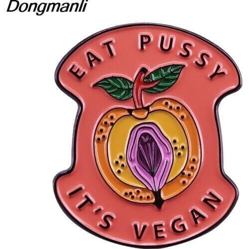 DZ203 Vegan Funny Hard Enamel Pins Women Badge Backpack Collar Lapel Fashion Jewelry