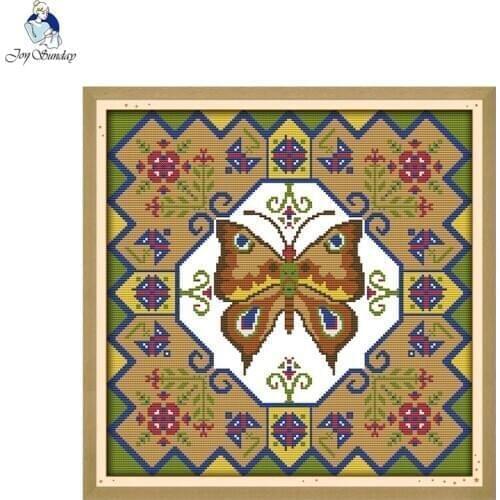 Joy Sunday Beautiful Butterfly J229 Counted Cross Stitch DMC 11CT 14CT Cross-Stitch Kit DIY Handmade Embroidery for Needlework
