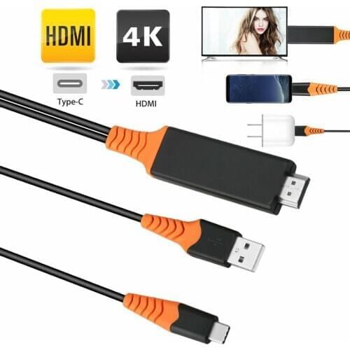 1.8m USB Type C to HDMI Cable Phone to HDMI TV Mirroring 4K 60Hz Thunderbolt Splitter Cable for MacBook Samsung Micro USB Type C