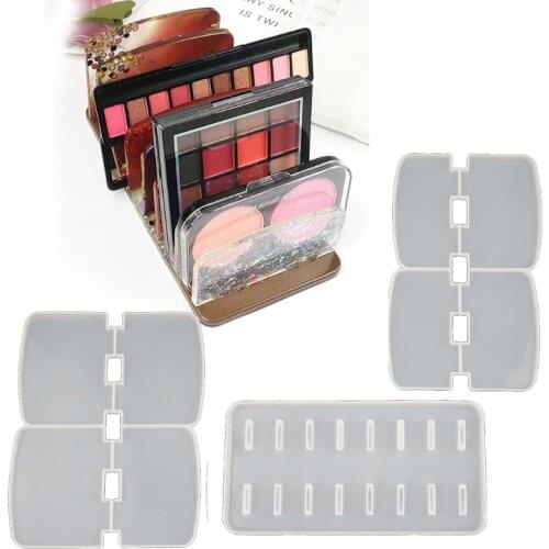 Crystal Epoxy Resin Mold Cosmetic Eyeshadow Tray Storage Rack Casting Silicone Mould Makeup Bracket Holder DIY Crafts Tools