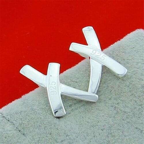 NEW 925 Sliver Plated Letter X Earrings Fashion Jewelry For Women Trendy Birthday Christmas Gift